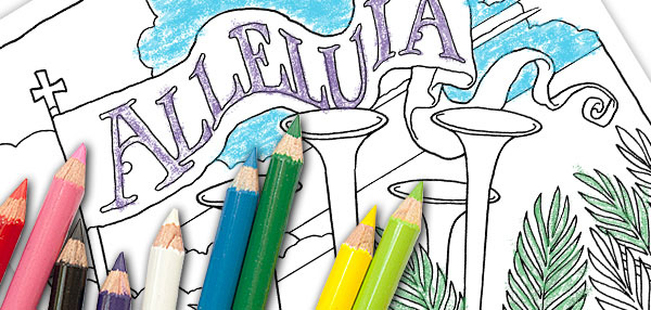 Easter Vigil coloring book -- These coloring pages will engage your child in the service both physically and visually.