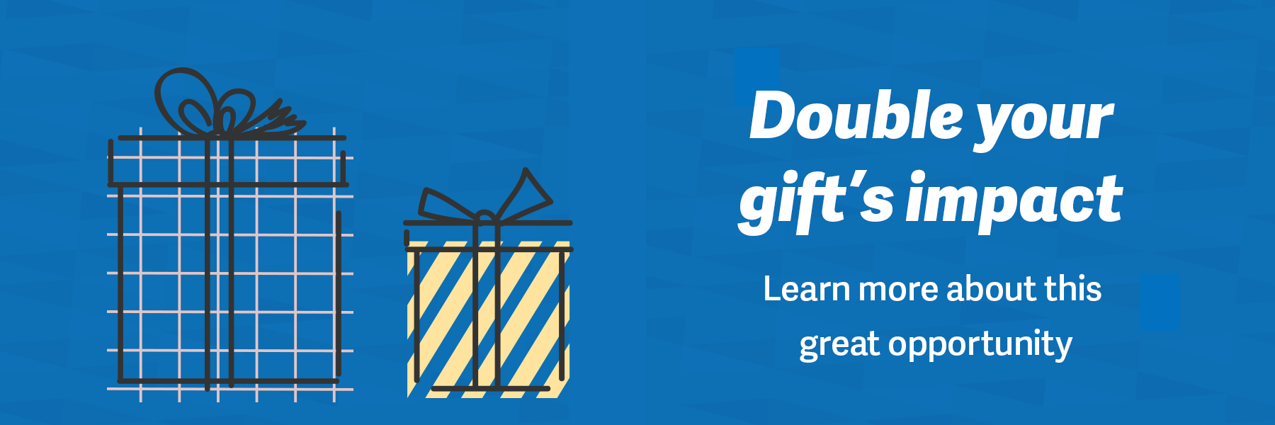 Double your gift's impact with matching gift opportunities.