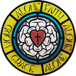 Stained glass Luther rose